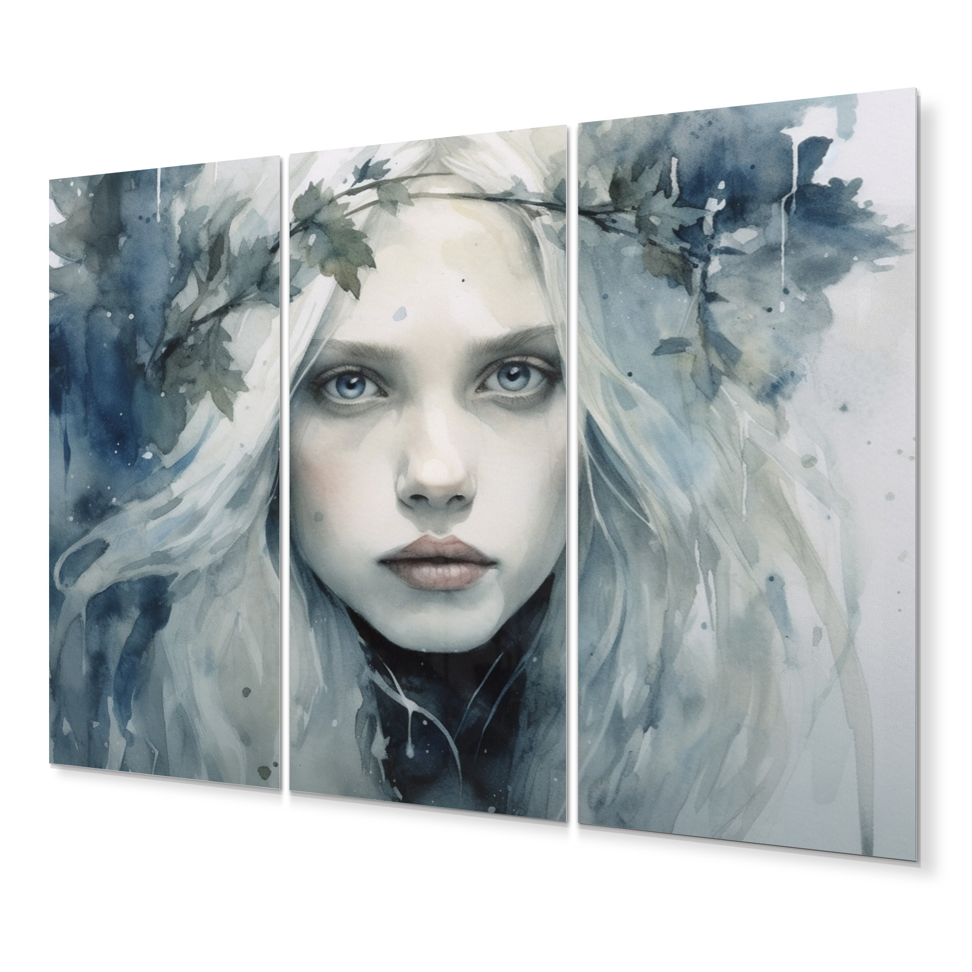 DesignArt Blue Grey Nordic Queen Abstract Landscape Metal Wall Art