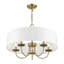 Lustre tambour en métal 5 lumières avec abat-jour en lin Sampson-1444482108