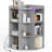 Modern Corner Bookshelf with Charging Station– Space-Saving Wooden Corner Cabinet for Small Space, Playroom, Living Room-1255682587