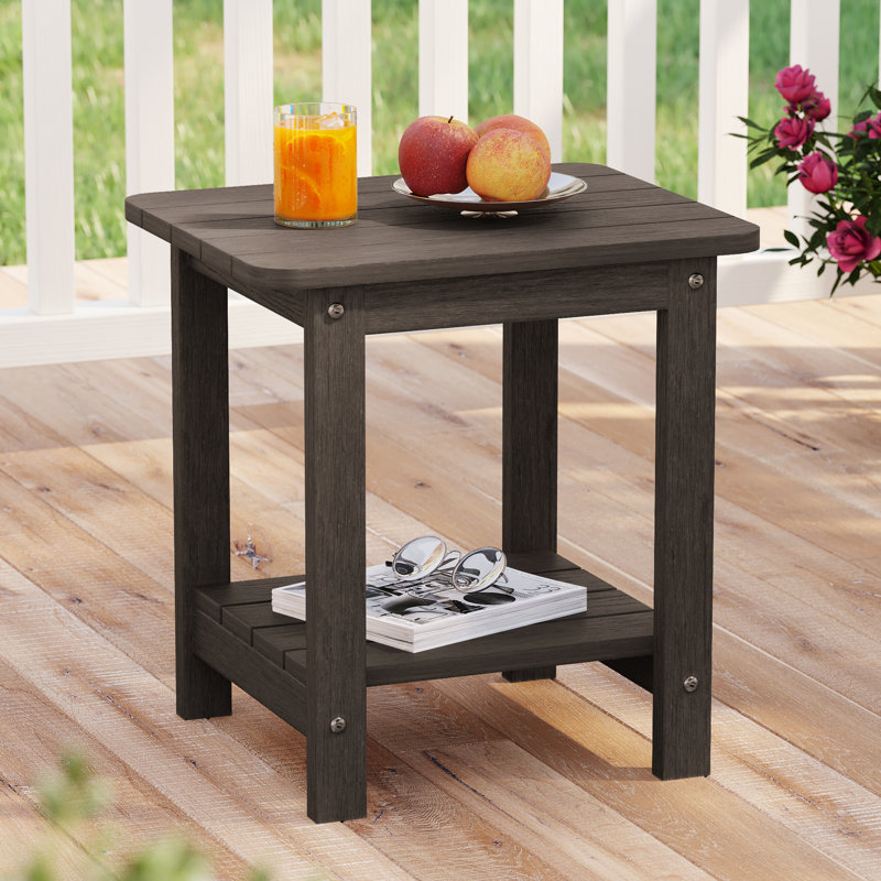Table de bout d'extérieur en plastique / résine Adirondack, Brun