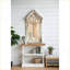 French Country White & amp; Table basse en bois naturel avec rangement à 3 niveaux pour les petits espaces de salon