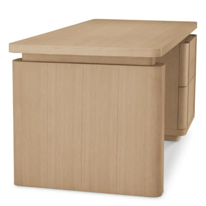 Modesto Solid Wood Computer Desk, Natural Oak