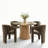 5-Piece Mid-Century Round Dining Set With Oak Finish Pedestal Table For 4-1860132058