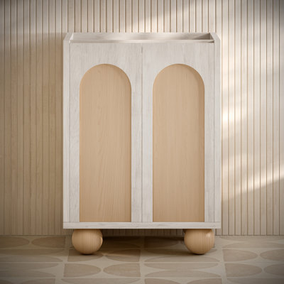 Armoire de salle de bain autoportante sans plateau 24 po Plaisir II en chêne naturel