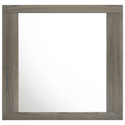 Miroir rectangulaire pour commode Fene, verre plat, mélamine chêne gris 38 pouces