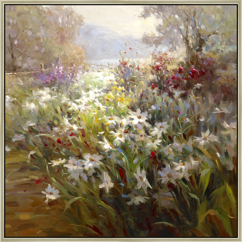 Field Of Whispered Petals Print, Brown, 26" H x 26" W