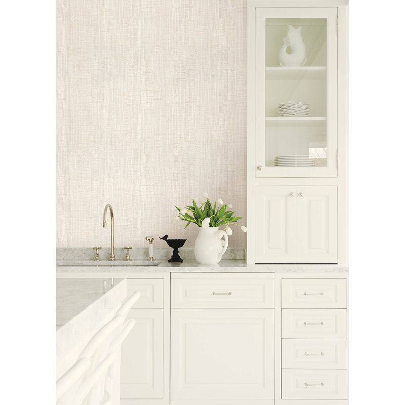 Papier peint tissé en rotin, Blanc