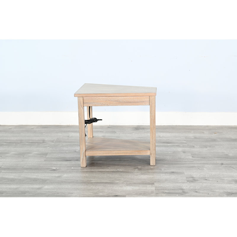Table de bout Hemphill, Avec alimentation, Bois naturel