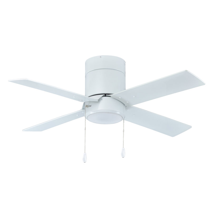 Metalis 52" 4-Blade Indoor Ceiling Fan, White, White