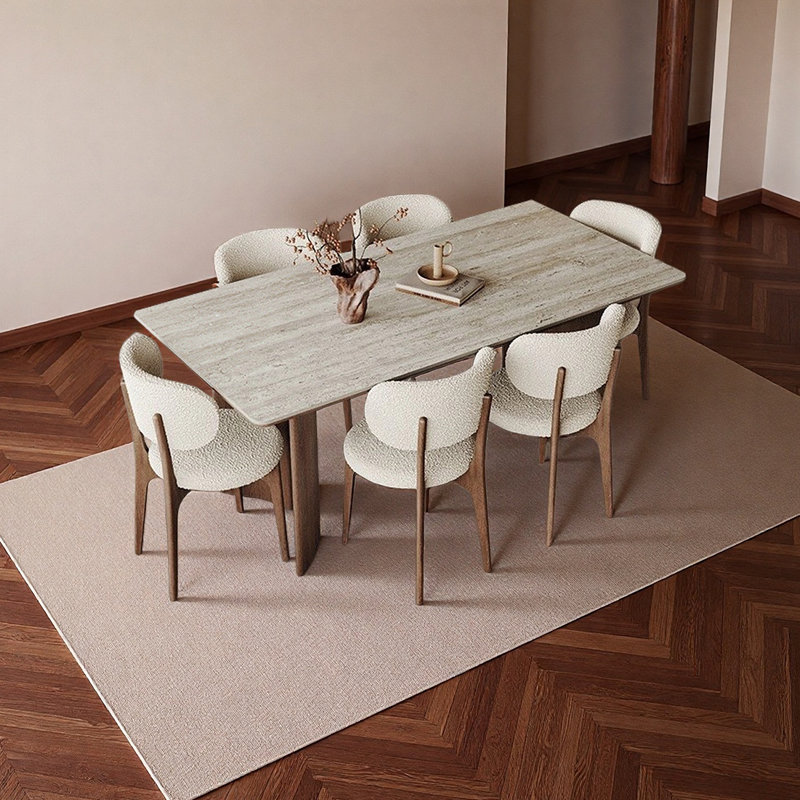 Table de salle à manger haut de gamme, 7 pièces : table, 6 chaises, H 29,52 po x l 55,11 po x P 31,49 po