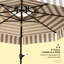 Élégant parasol de patio à 2 niveaux, métal et polyester, design moderne pour l'extérieur