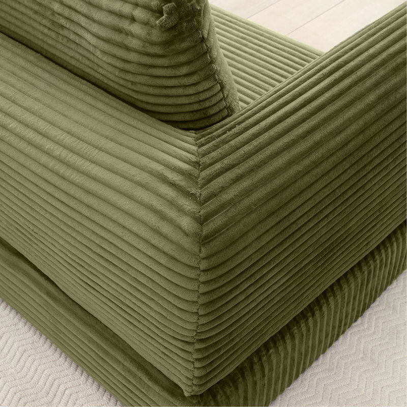 2-In-1 Folding Convertible Sofa Bed, Modern Corduroy Sleeper Couch With 2*Pillows, Futon Modular Upholstered Boneless Sofa With Pull-Out Bed,Folding Floor Modular Couch For Living Room