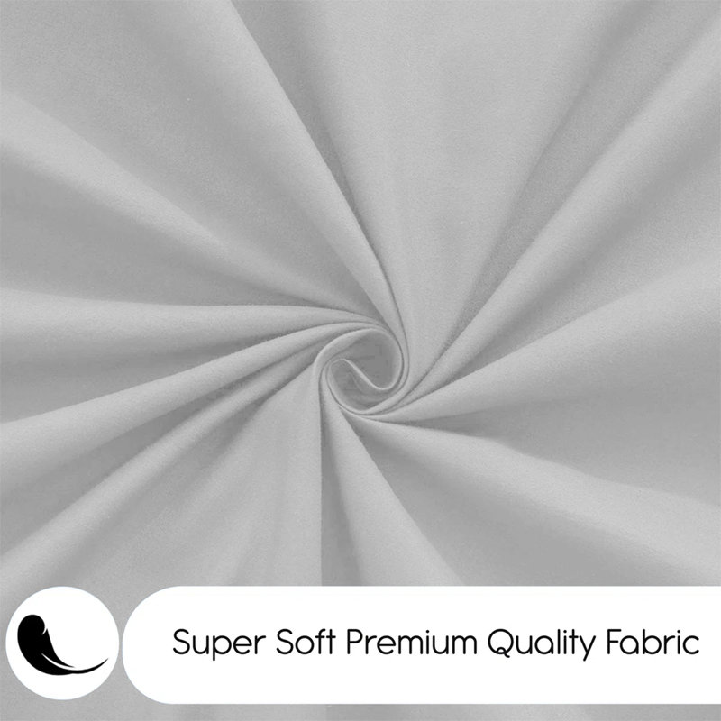 Edyson Microfiber 200 TC Reversible Duvet Cover Set, Kingsize - 2 Standard Pillowcases, Silver