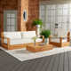 Azul Teak 3 - Person Patio Conversation Sets with Cushions