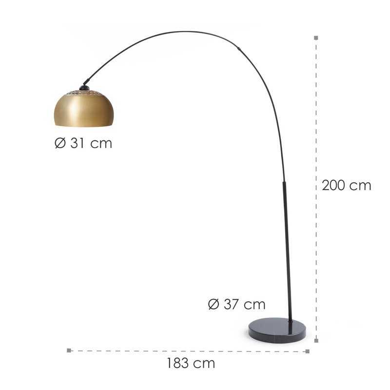 Amara 200cm Gold Arched Floor Lamp