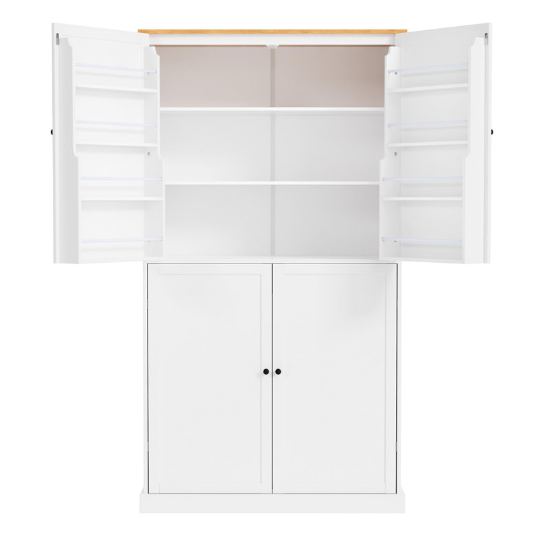 Garde-manger avec tablettes Heins French Doors, Blanc