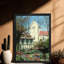 Impression murale de qualité supérieure avec cadre en bois noir maison milieu jardin élégant décoration murale pour les intérieurs contemporains-1764772391