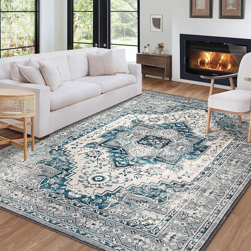 Rizza Washable Oriental Indoor Rug, Rectangle 9' x 12'