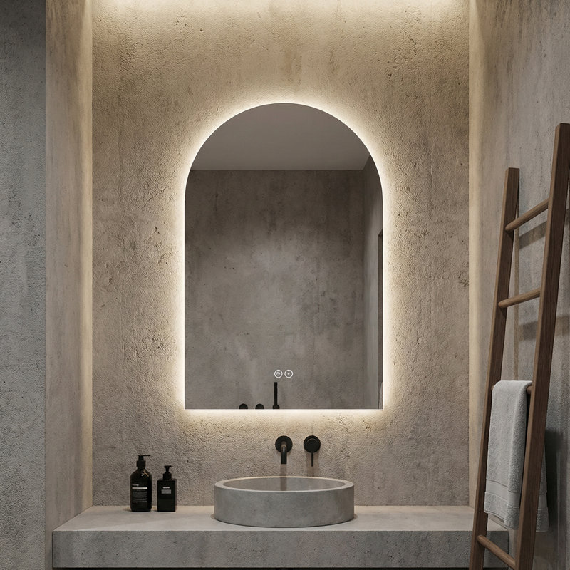 Miroir de salle de bain 40 po x 30 po à rétroéclairage DEL sans cadre, 3 lumières à intensité variable, antibuée, commande tactile, miroir de meuble-lavabo mural