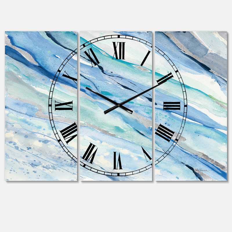 Blue Silver Spring I - Horloge murale traditionnelle