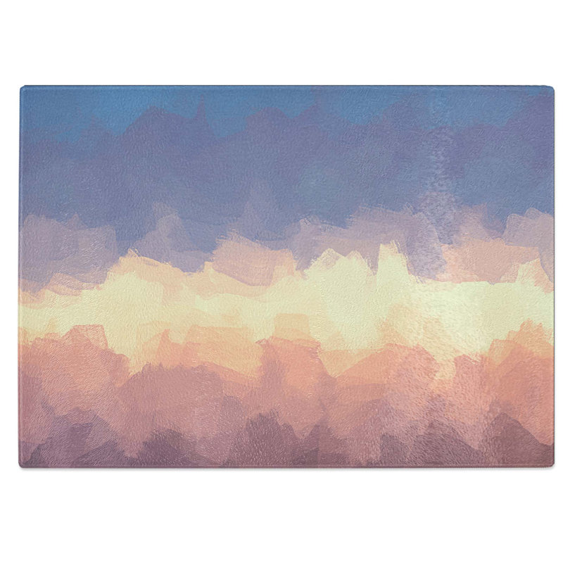 Tempered Glass Cloud Chopping Board, 28.5 cm W x 20 cm L