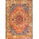 Dercyn Geometric Medallion Orange/Blue Rug