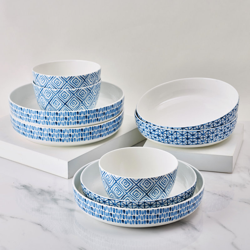 Dillon 9-piece Bone China Dinnerware Bowl Set, Service for 3