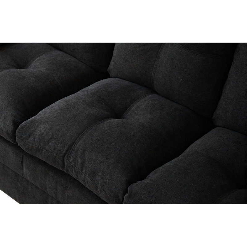 Canapé Markan, Noir, H 36 po x l 75,5 po x P 31 po