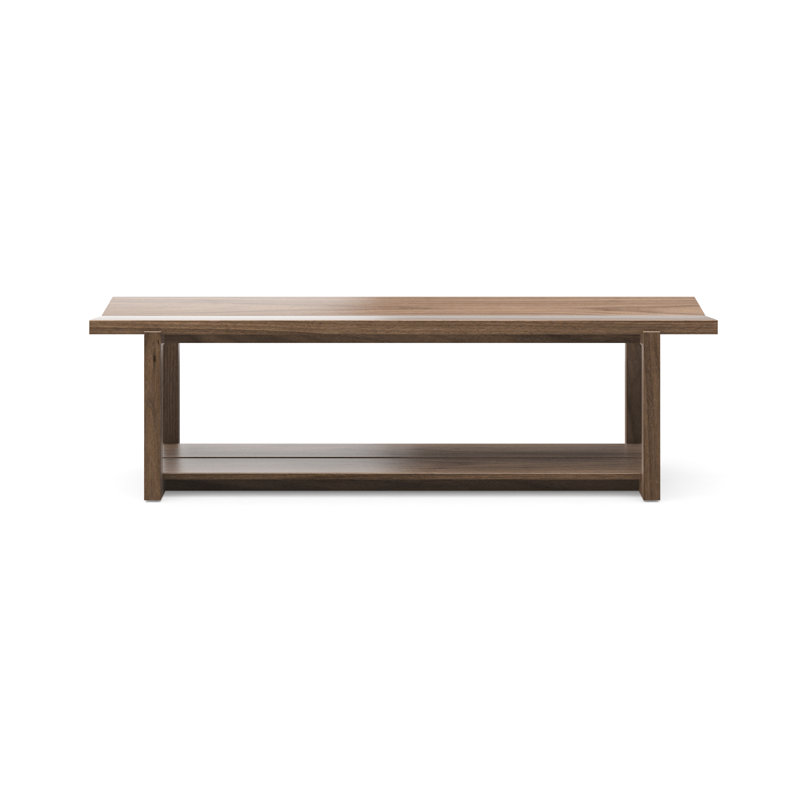 KAVA Solid Wood Storage Bench, Natural Walnut