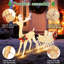 Renne de Noël illuminé et traîneau du Père Noël-209760502
