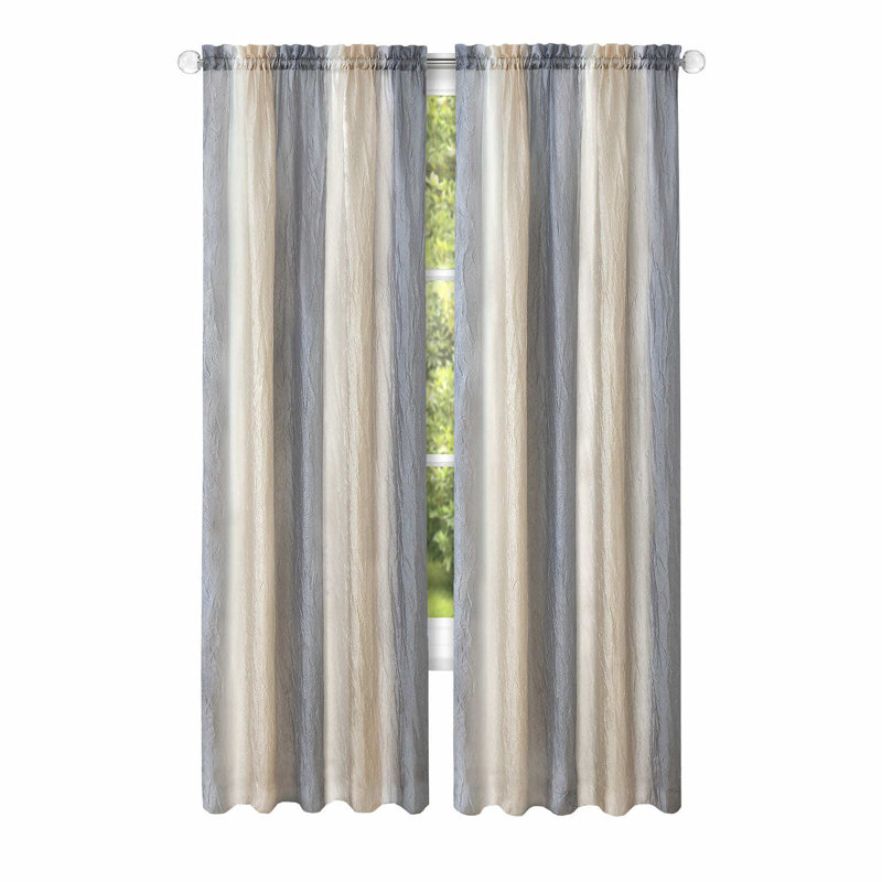 Raigo Semi Sheer Curtain Single Panel, 50" W x 84" L