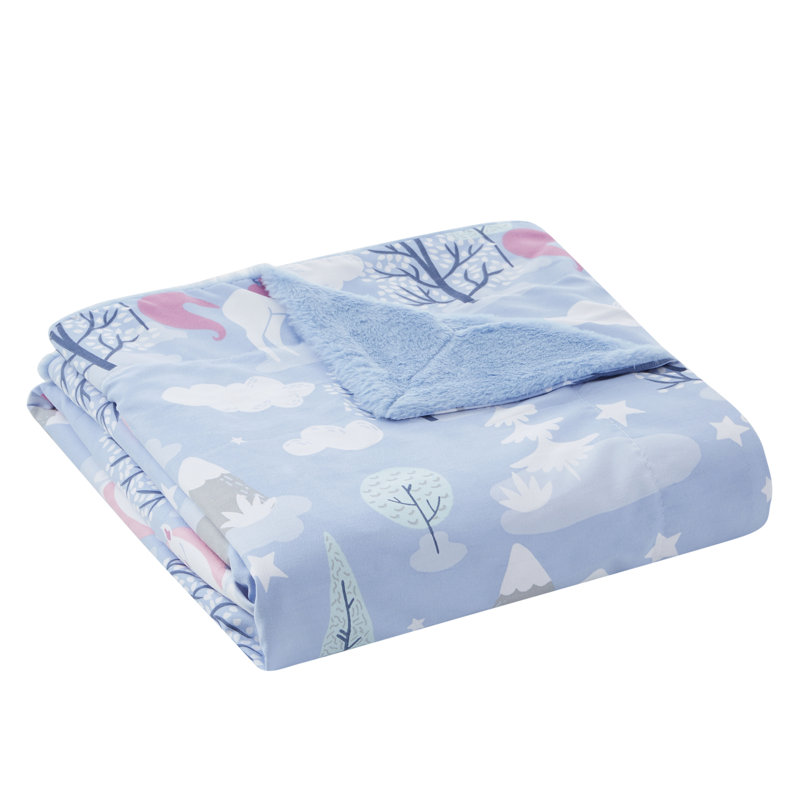 Blue Polyester Hooded Throw
