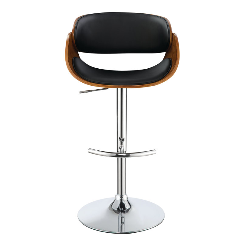 Watlington Swivel Upholstered Adjustable Height Counter Stool, Black