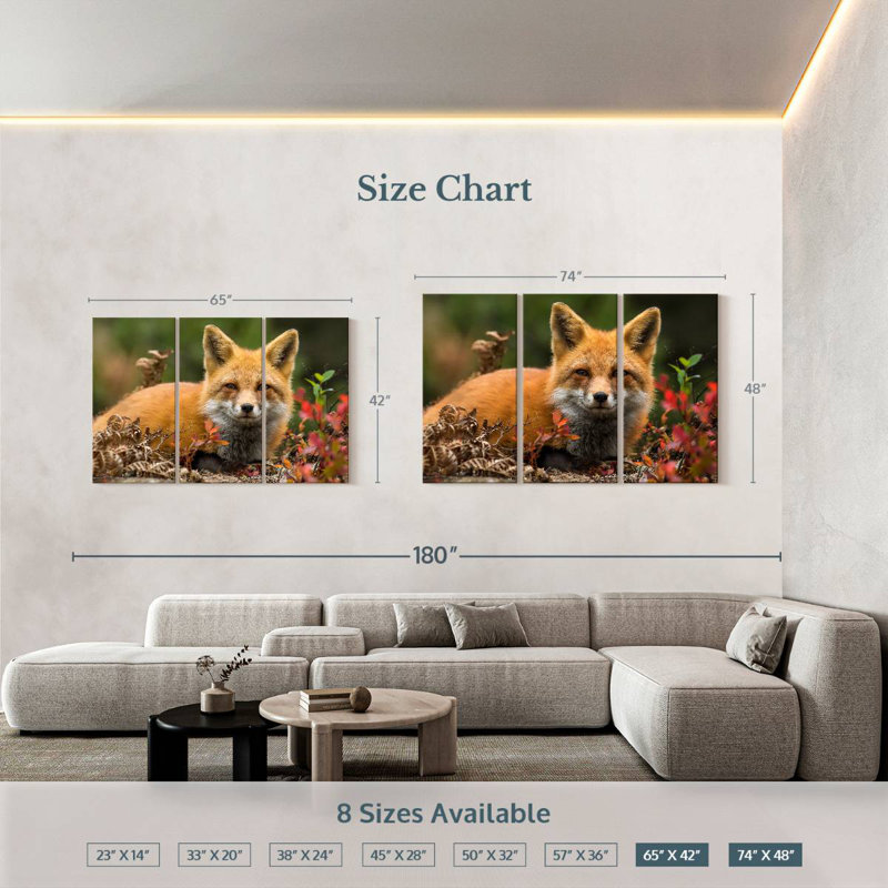 Happy Fox, 42" H x 65" W