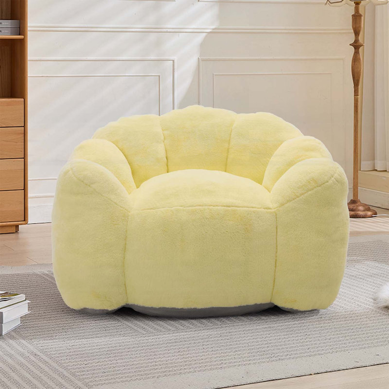 Fauteuil à billes Lotus, aucun assemblage requis, Jaune
