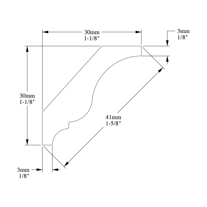Primed White Polystyrene Crown Moulding 1-5/8" x 78"