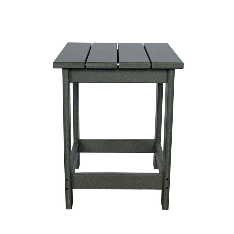 Arenijus HDPE Weather-Resistant Modern Adirondack Chair with Side Table Set, Gray