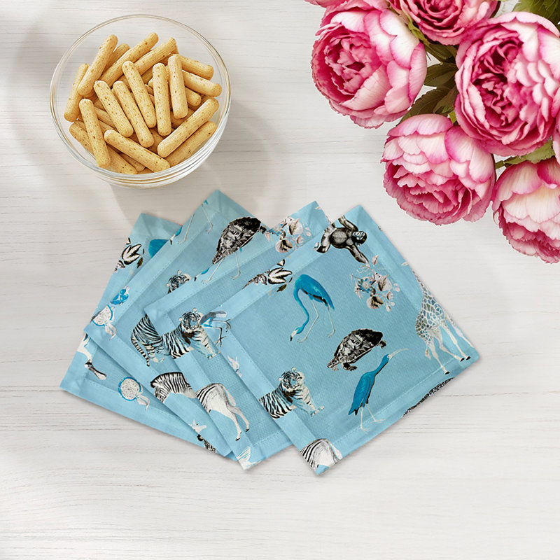 Exotix Cotton Sateen Cocktail Napkins, Stamford