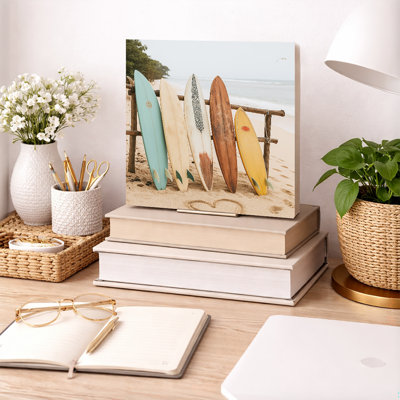 Soul of the Coast – Vintage Surfboard Beach Canvas Art