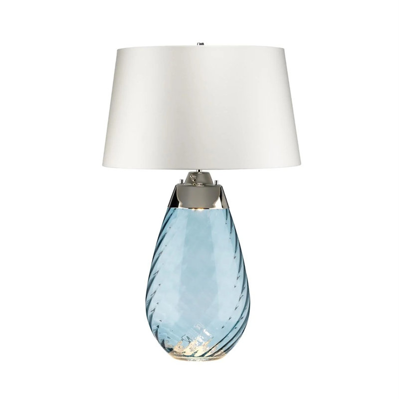 Lena Large Table Lamp, Blue, Off White, 29" H x 18" W x 18" D