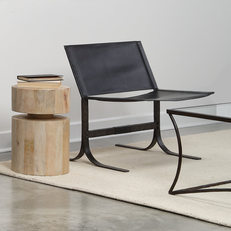 Banc en similicuir Alessa, Noir