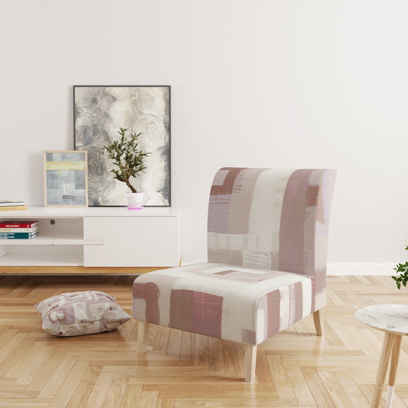Fauteuil de chambre rembourré Pink Geometric Form Windows II - Transitional