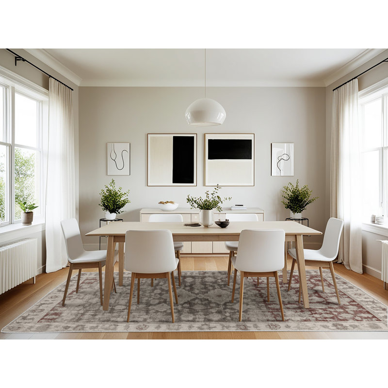 Machine Washable Overdyed Beige Area Rug, Rectangle 7' x 10'