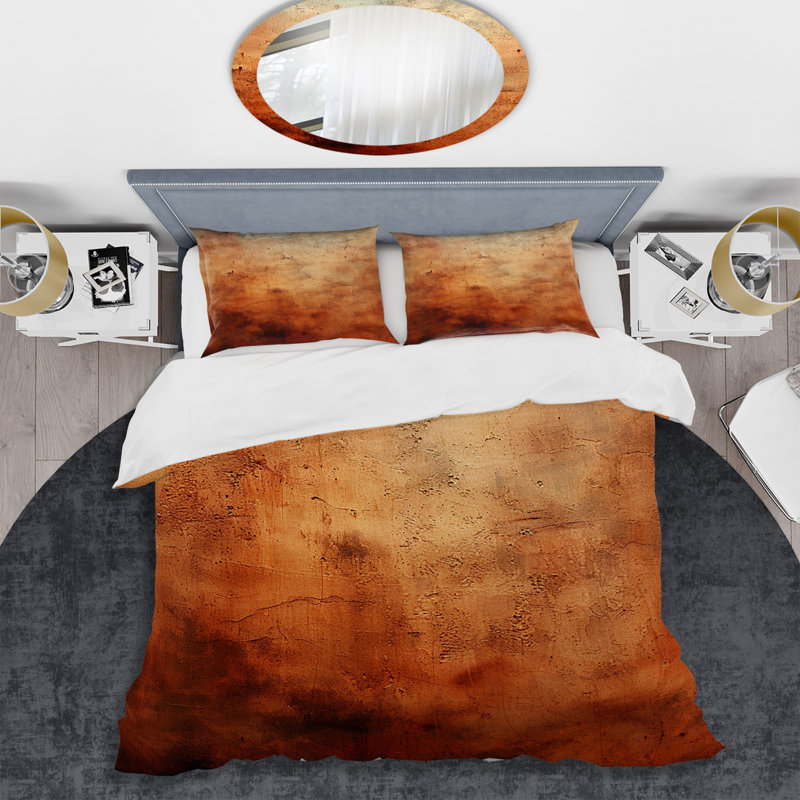Ensemble de housse de couette Orange Abstract Fire Chaos Art I - Peinture abstraite, Housse de couette pour lit simple