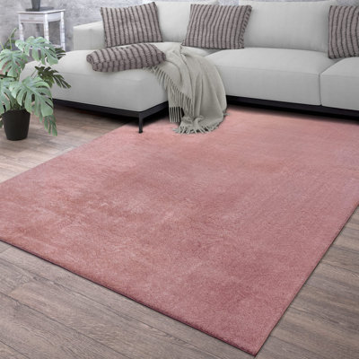 Soft Area Rug Cozy Low-Pile Rug Anti-Slip Solid Color Washable