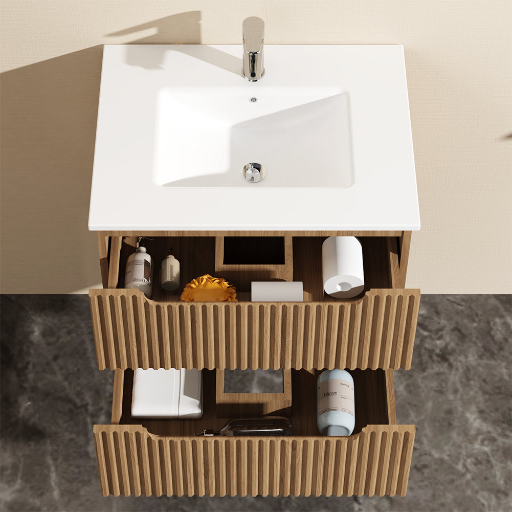Ebern Designs Modern Wall-Mounted Floating Bathroom Cabinet | Wayfair