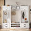4-In-1 Detachable Hall Tree With Storage And 7 Hooks, Multi-Functional Entryway Organizer For Shoes And Coats-1248815440