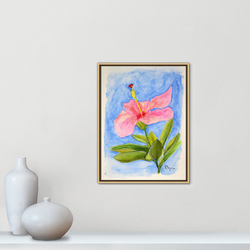 Fleur d'hibiscus rose par Mike Ragan, H 25,5 po x l 19,5 po, Naturel