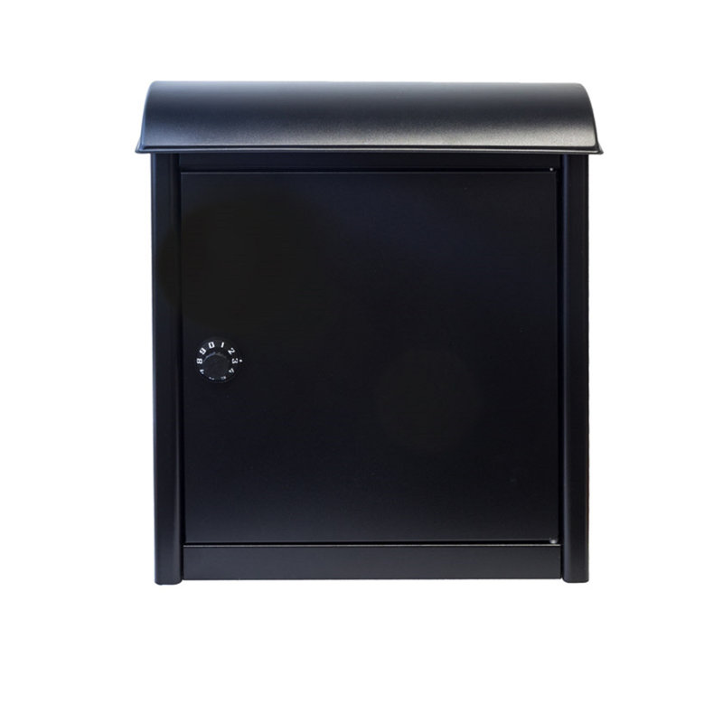 Black Steel Lockable Wall Mounted Mailbox
