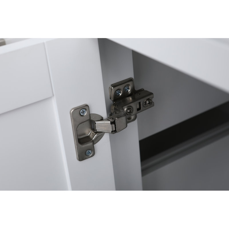 61'' Double Bathroom Vanity Base Only, Pearl White